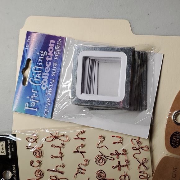 Scrapbooking Bundle Lot Frames Love Snaps Flowers Charms Ribbon Slides Wire ABCs - Picture 9 of 9